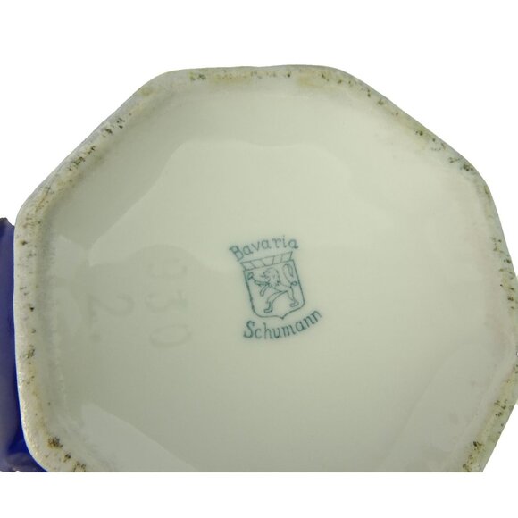 Schumann Bavaria Hexagonal Teapot Cobalt Blue Floral Gold Trim Vintage Germany - Picture 7 of 10